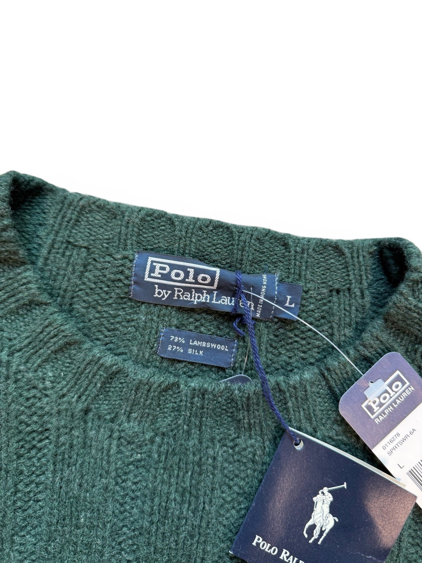 (L) Vintage Ralph Lauren Polo Forrest Green Knit Sweater