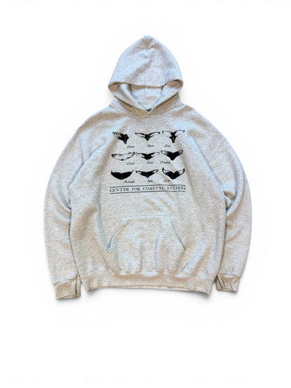 (XL) Vintage 90s Whale Coastal Studies Hoodie Grey