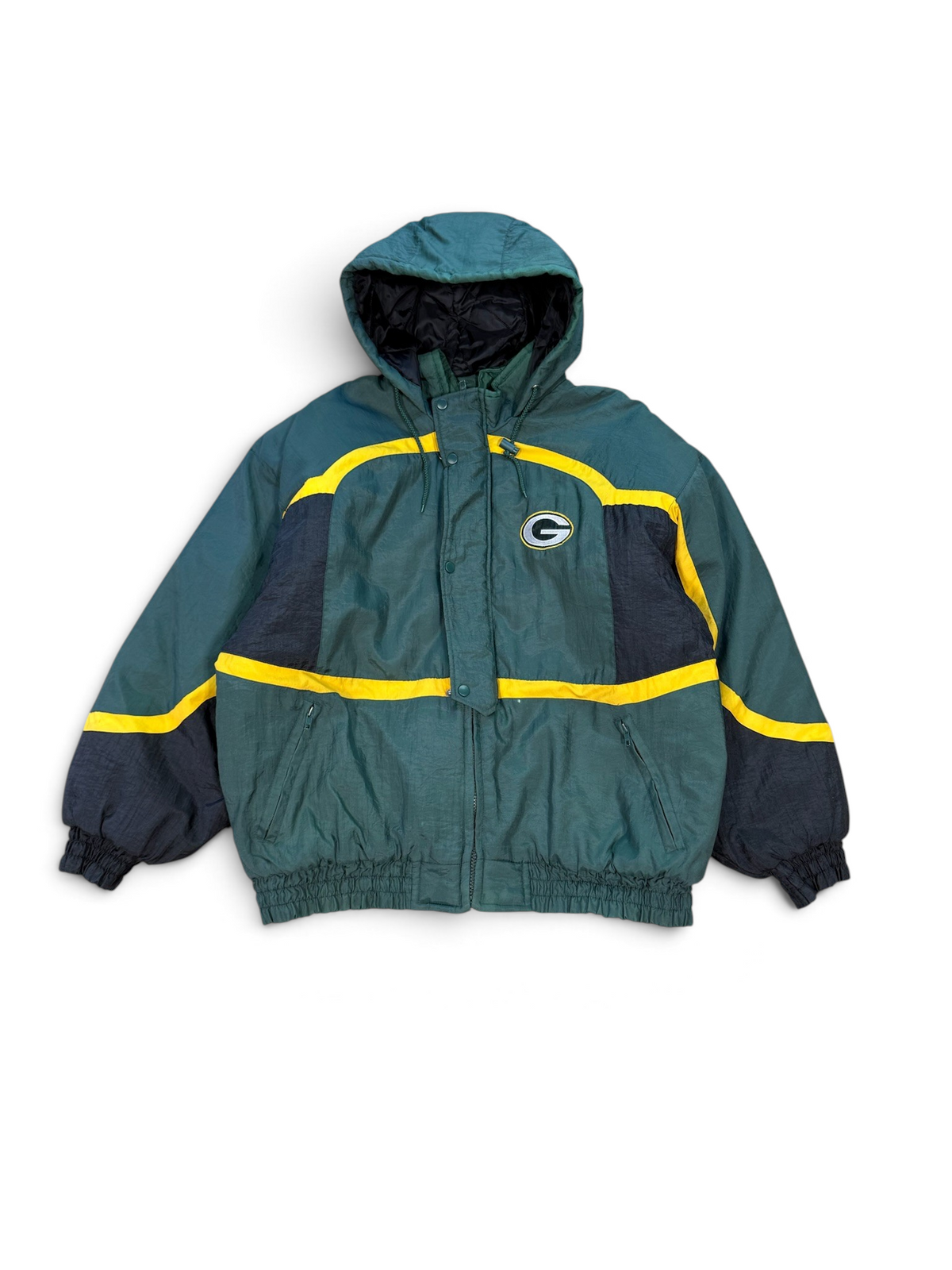 (XL) Vintage 90s Green Bay Packers Hooded Logo 7 Jacket