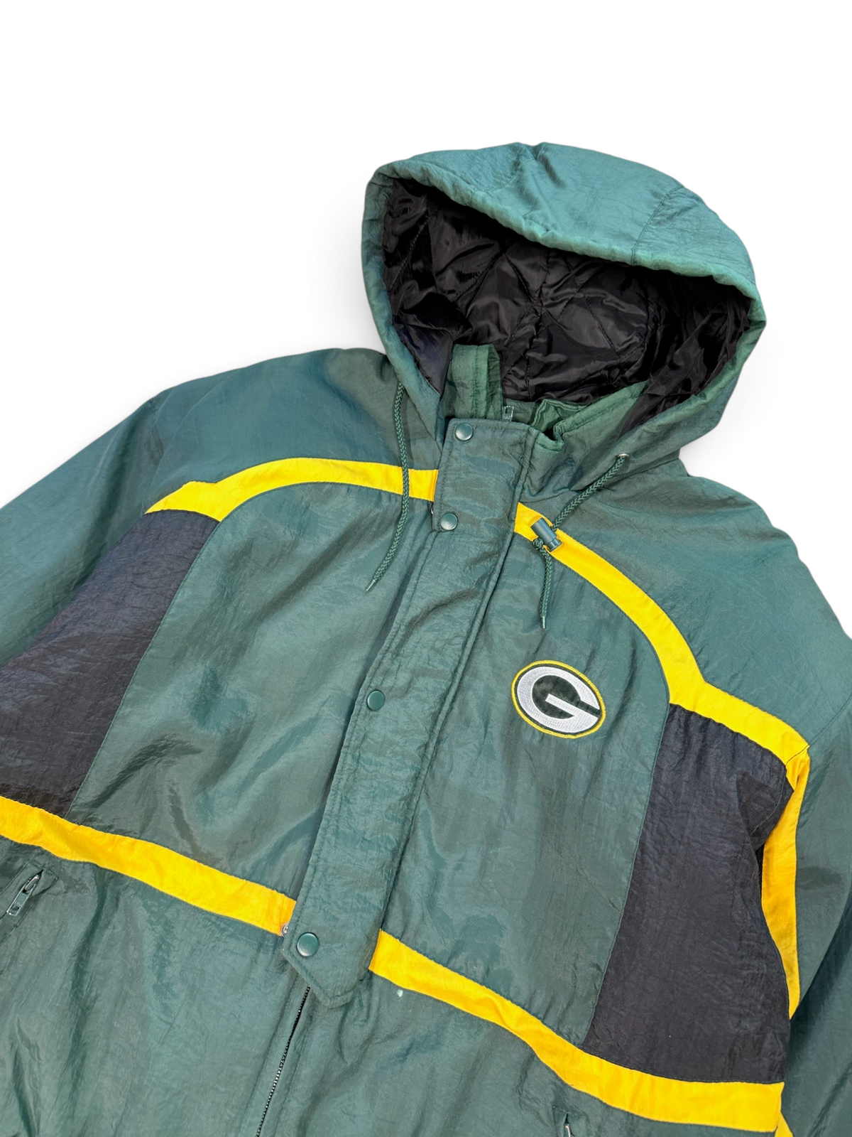 (XL) Vintage 90s Green Bay Packers Hooded Logo 7 Jacket