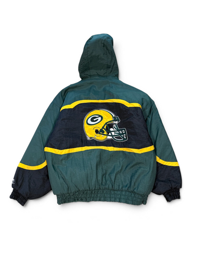 (XL) Vintage 90s Green Bay Packers Hooded Logo 7 Jacket