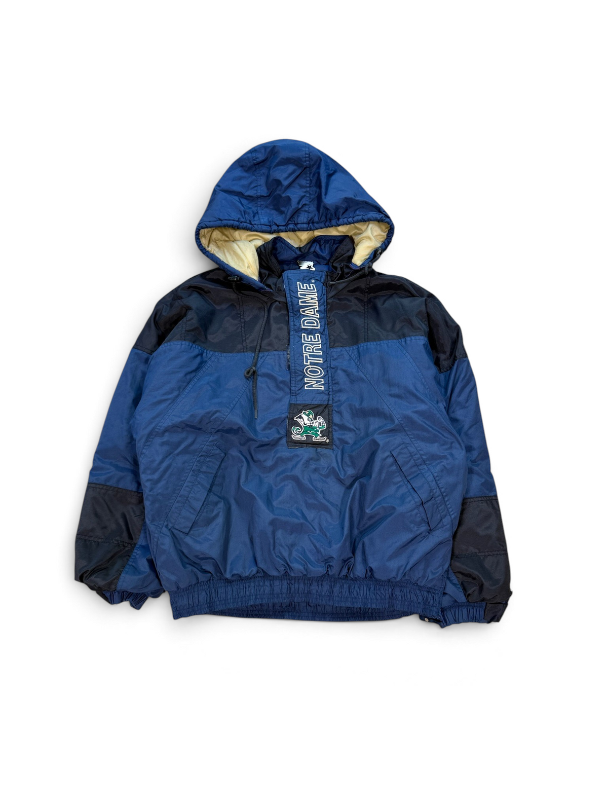 (M) Vintage 90s Notre Dame Hooded Starter Jacket