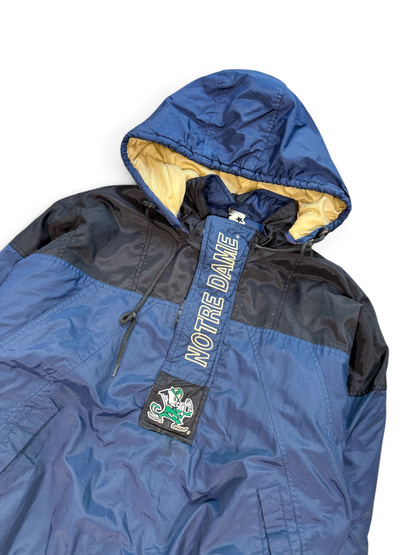 (M) Vintage 90s Notre Dame Hooded Starter Jacket