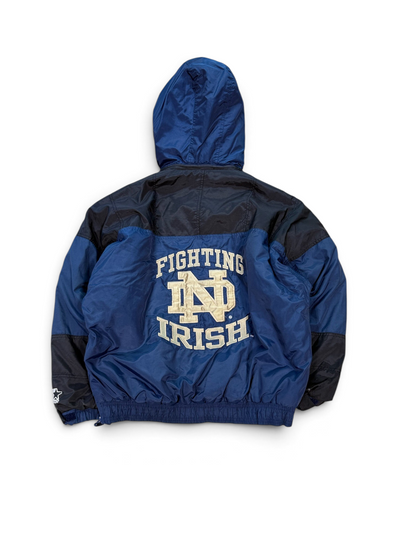 (M) Vintage 90s Notre Dame Hooded Starter Jacket