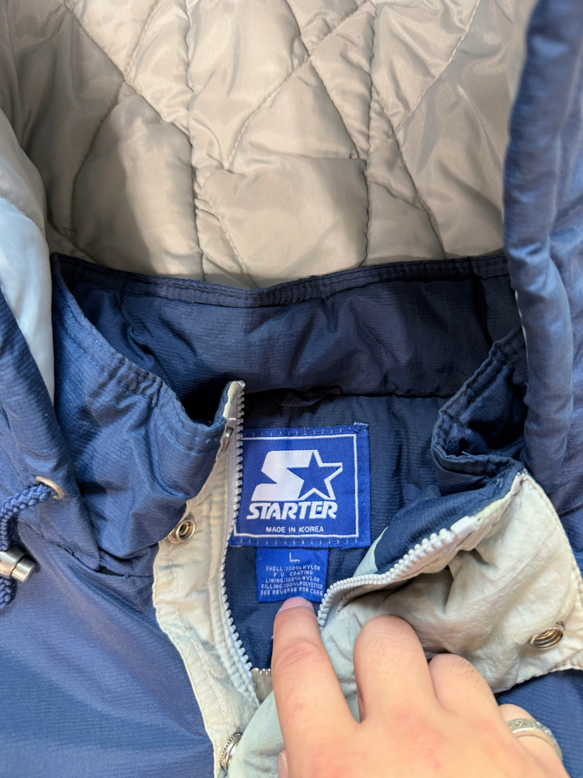 (L) Vintage 90s Penn State Hooded Starter Jacket