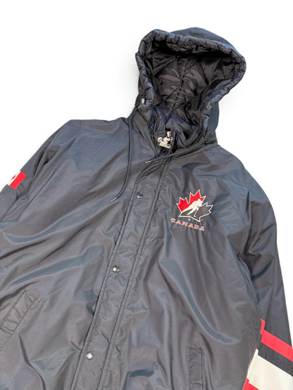 (XL) Vintage Team Canada Hockey Hooded Starter Jacket