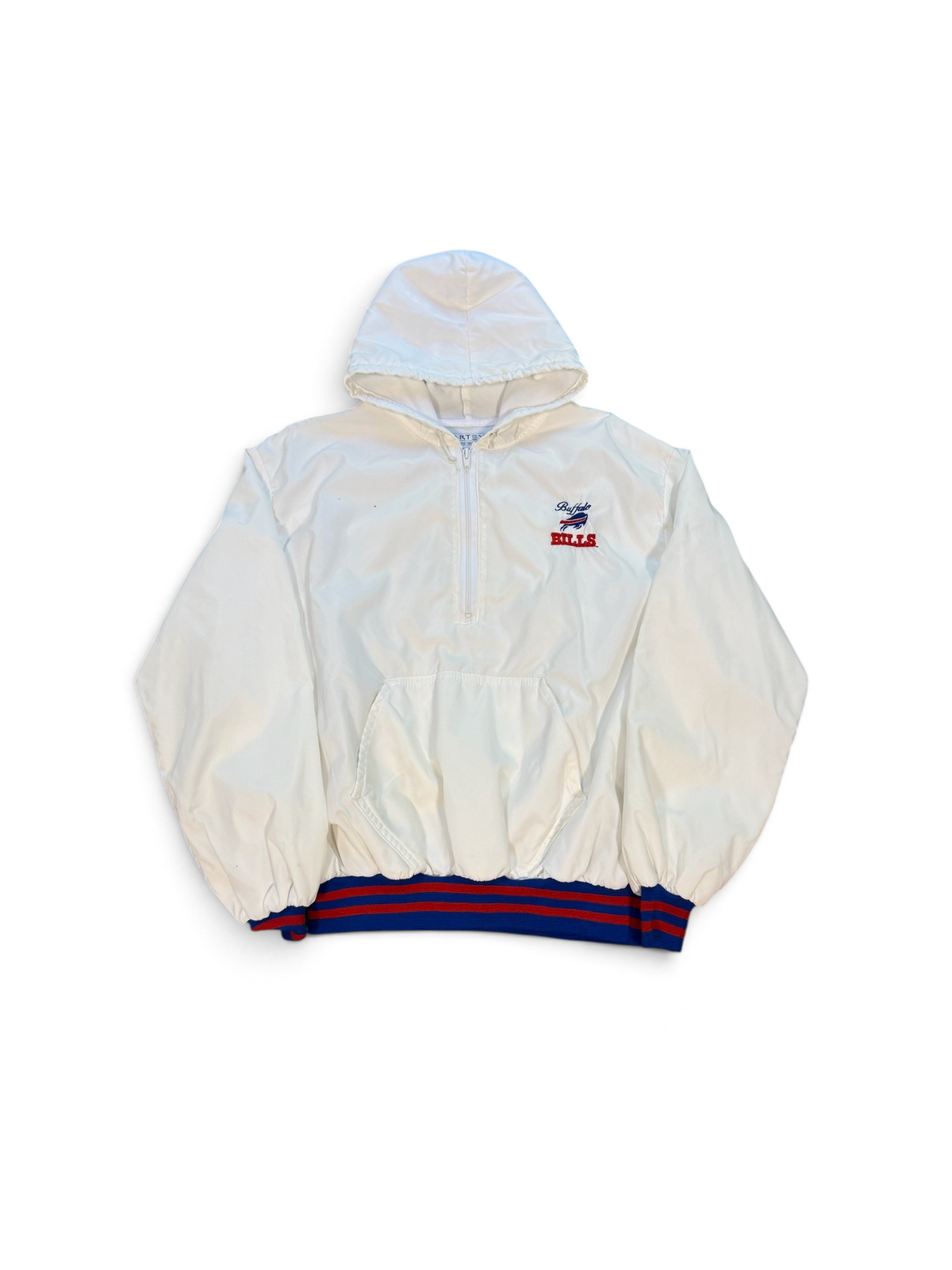 (XL) Vintage Early 90s Buffalo Bills White Hooded Light Jacket