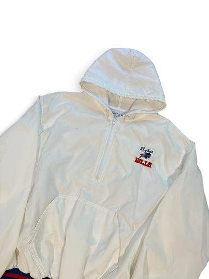 (XL) Vintage Early 90s Buffalo Bills White Hooded Light Jacket