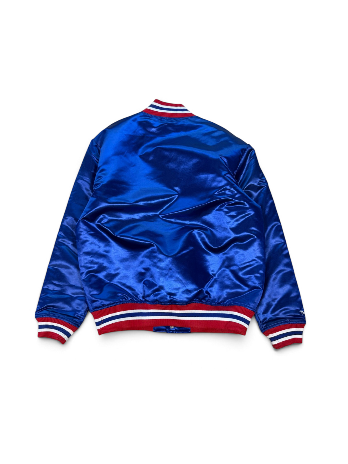(L) Chicago Cubs Mitchell & Ness Satin Bomber Jacket