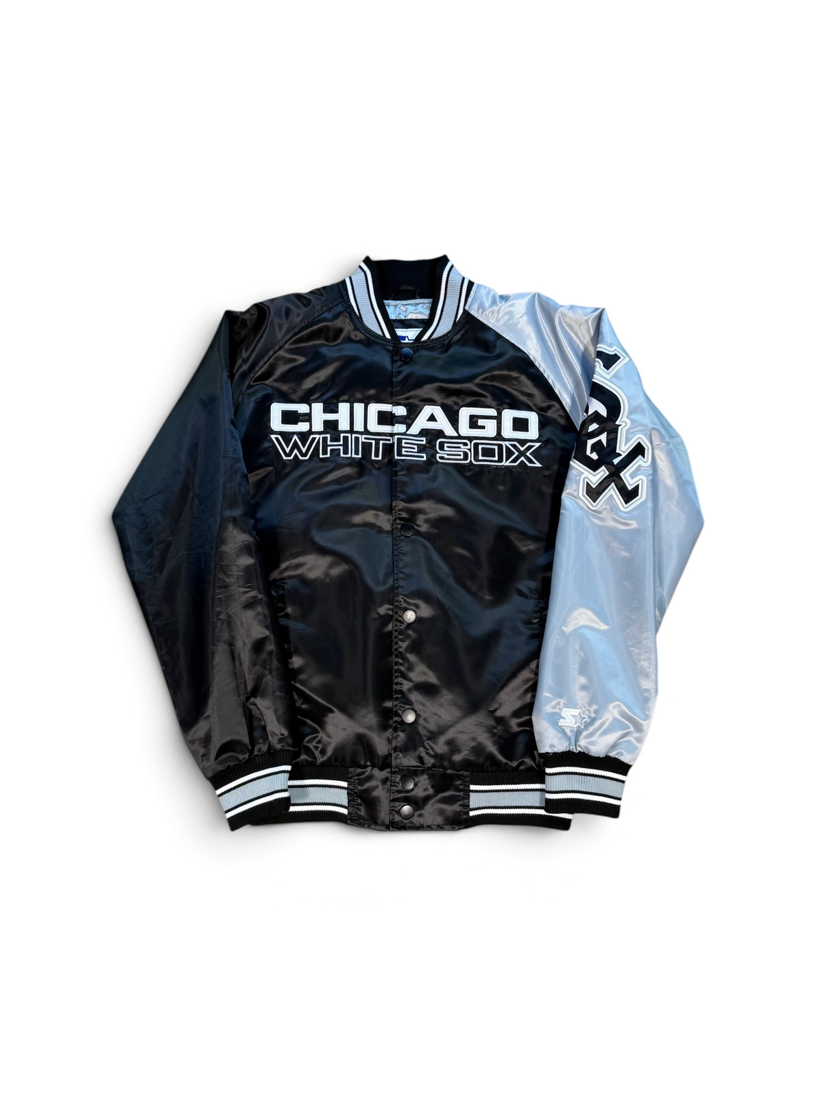 (M) Vintage Chicago White Sox Starter Satin Bomber Jacket
