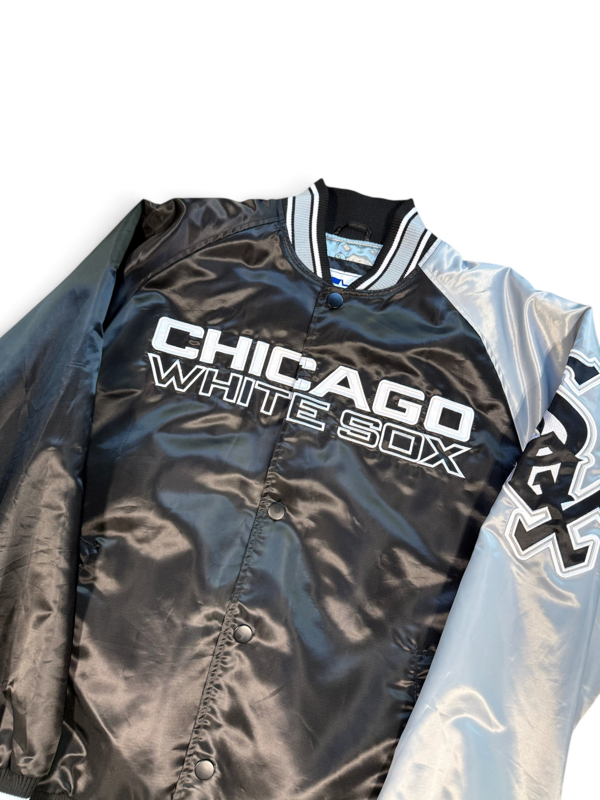 (M) Vintage Chicago White Sox Starter Satin Bomber Jacket