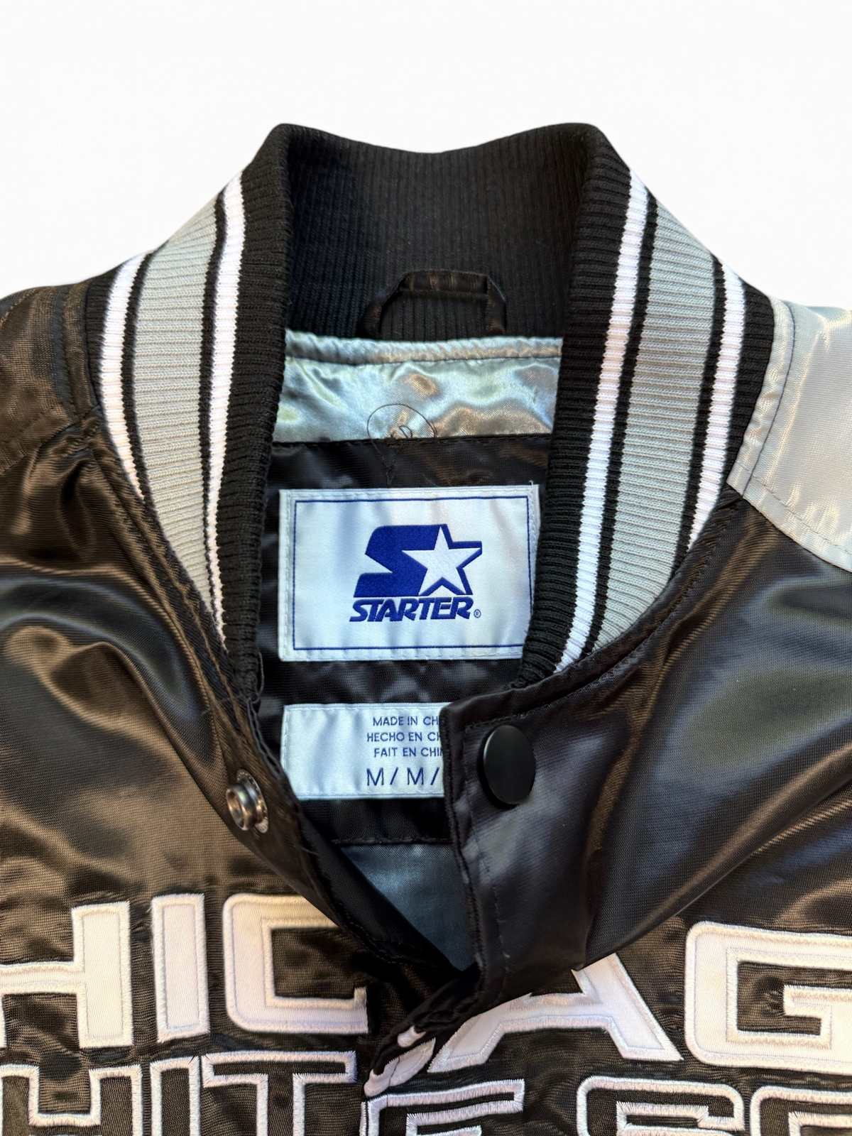 (M) Vintage Chicago White Sox Starter Satin Bomber Jacket