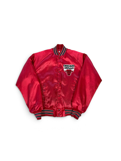 Vintage 90s Chicago Bulls Chalk Line Satin Bomber Jacket