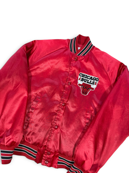 Vintage 90s Chicago Bulls Chalk Line Satin Bomber Jacket