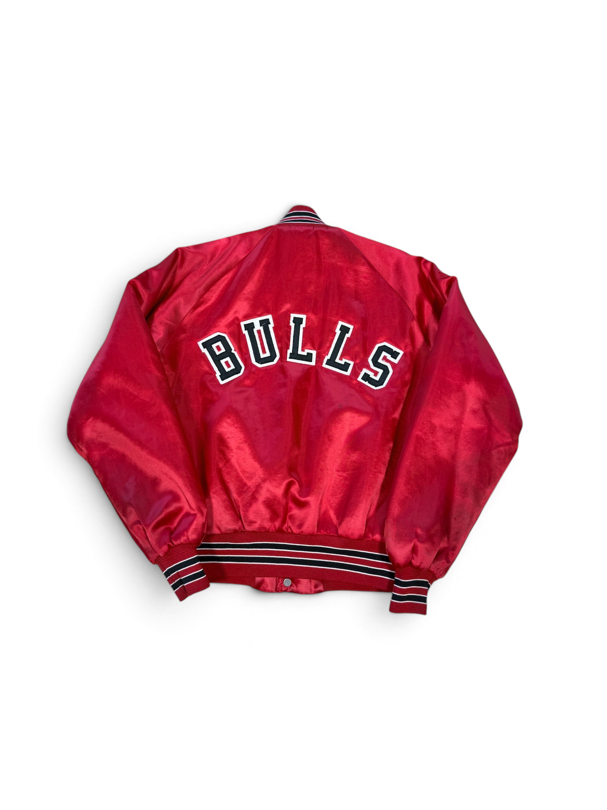 Vintage 90s Chicago Bulls Chalk Line Satin Bomber Jacket