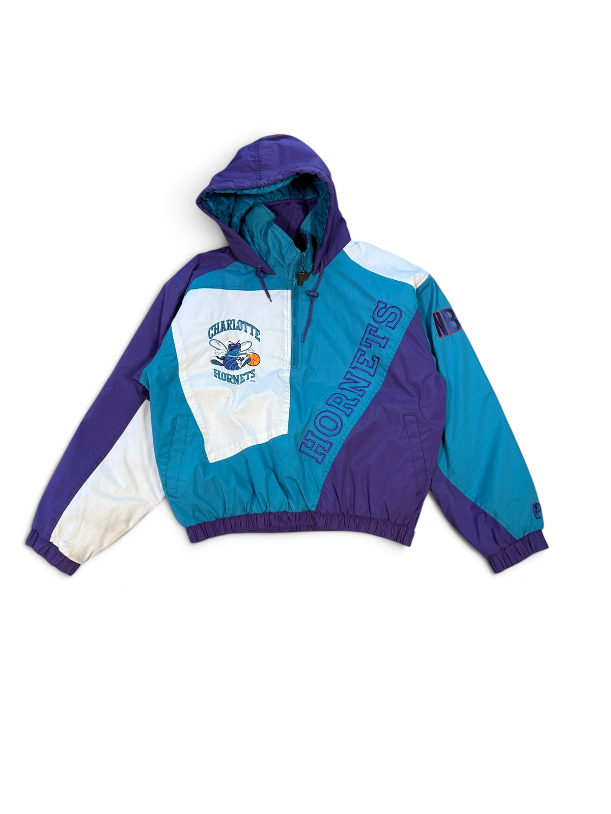 (M) Vintage 90s Charlotte Hornets Hooded Pro Player Jacket