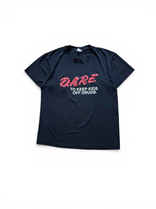 (L) Vintage 90s D.A.R.E. Faded Black T-Shirt