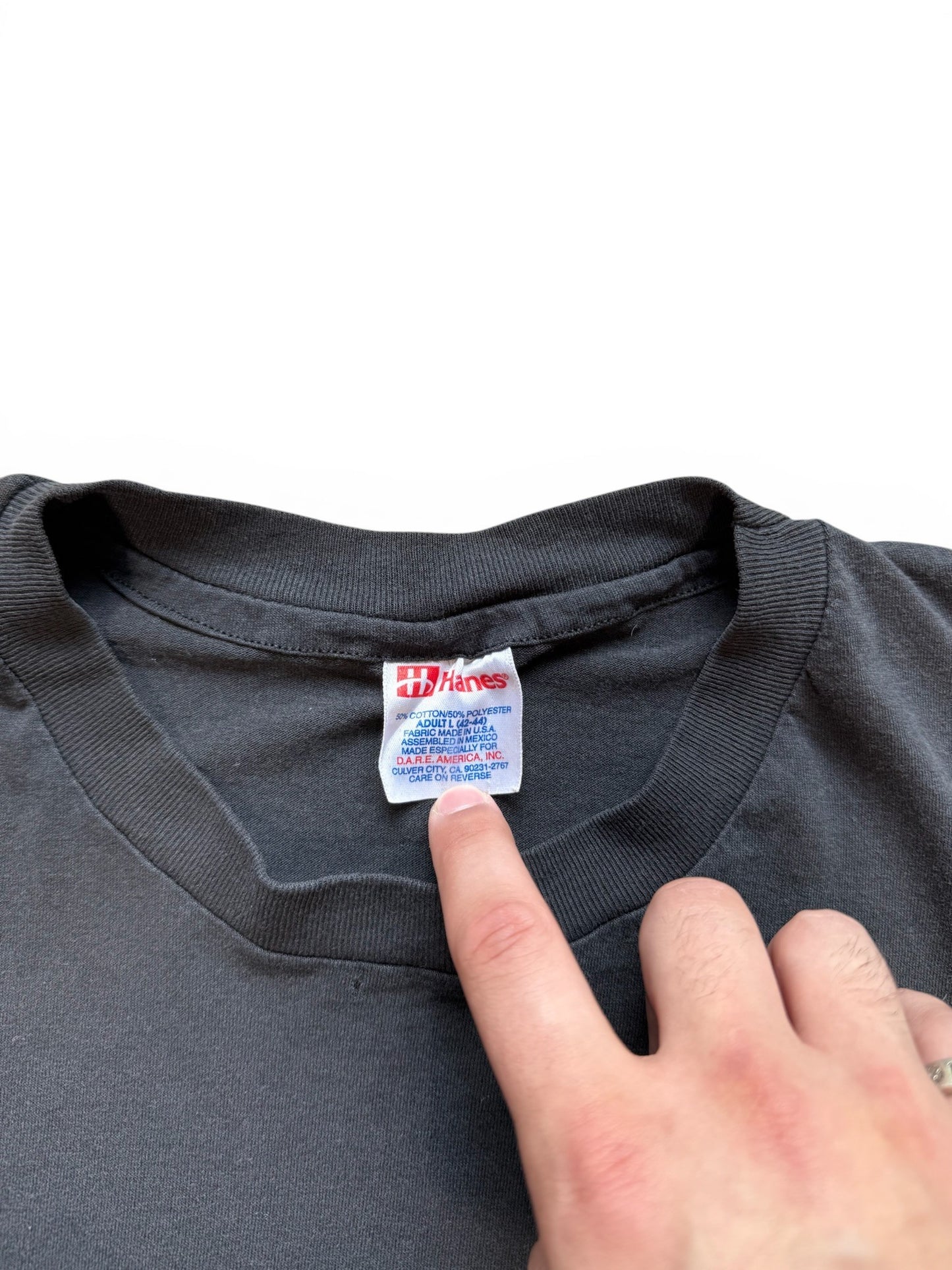 (L) Vintage 90s D.A.R.E. Faded Black T-Shirt