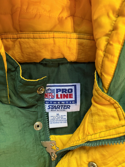 (XL) Vintage 90s Green Bay Packers Hooded Starter Jacket