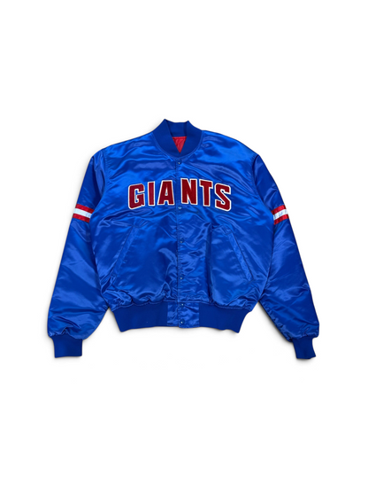 (L) Vintage 90s New York Giants Starter Satin Bomber Jacket