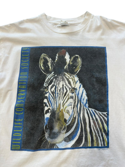 (XL) 00s Wildlife Conservation Society Zebra Graphic T-Shirt