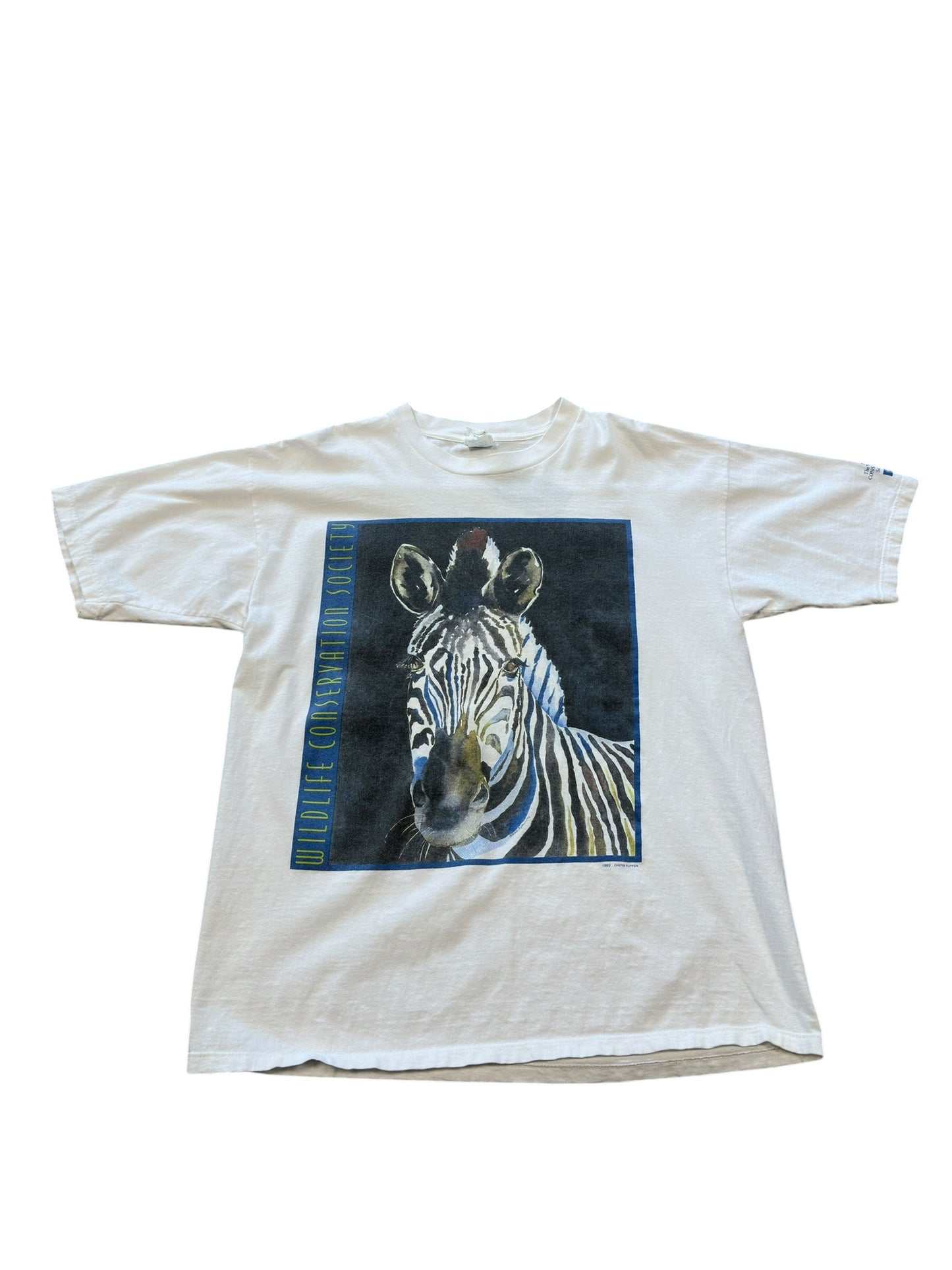 (XL) 00s Wildlife Conservation Society Zebra Graphic T-Shirt