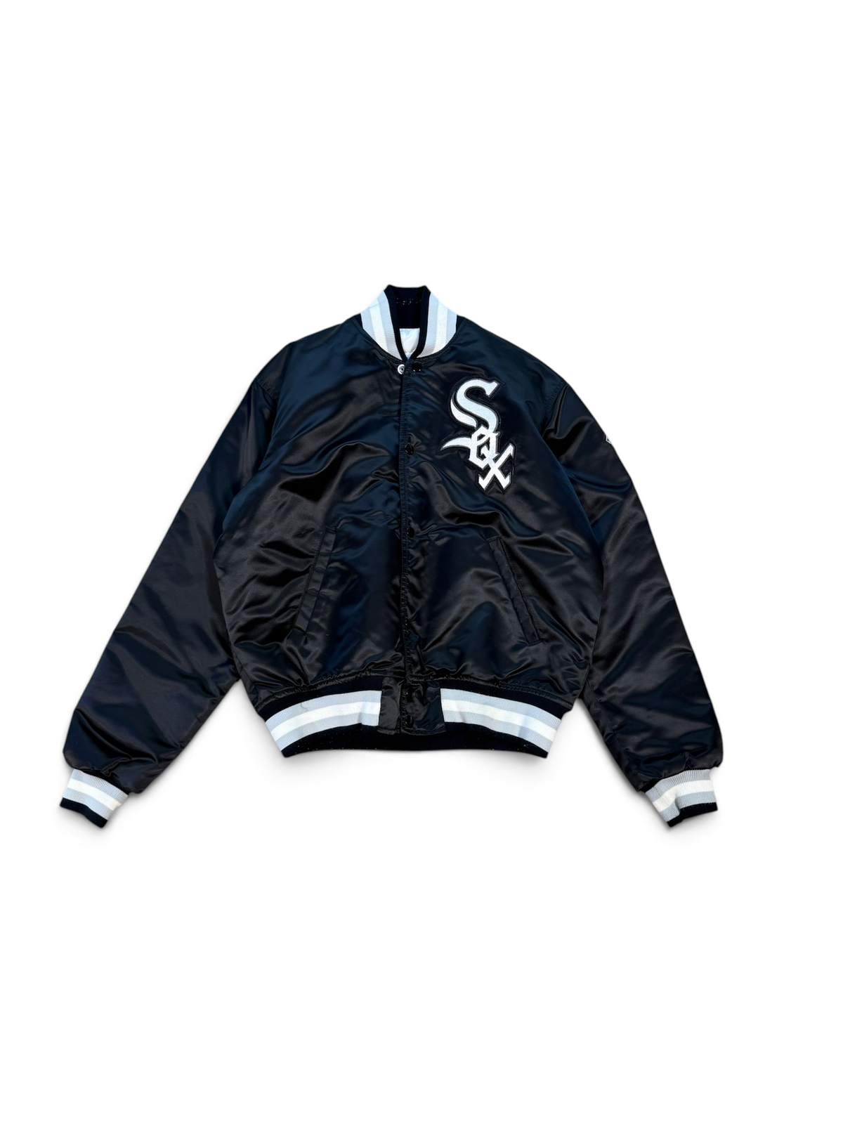 (M) Vintage 90s Chicago White Sox Starter Satin Bomber Jacket