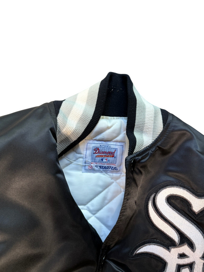 (M) Vintage 90s Chicago White Sox Starter Satin Bomber Jacket