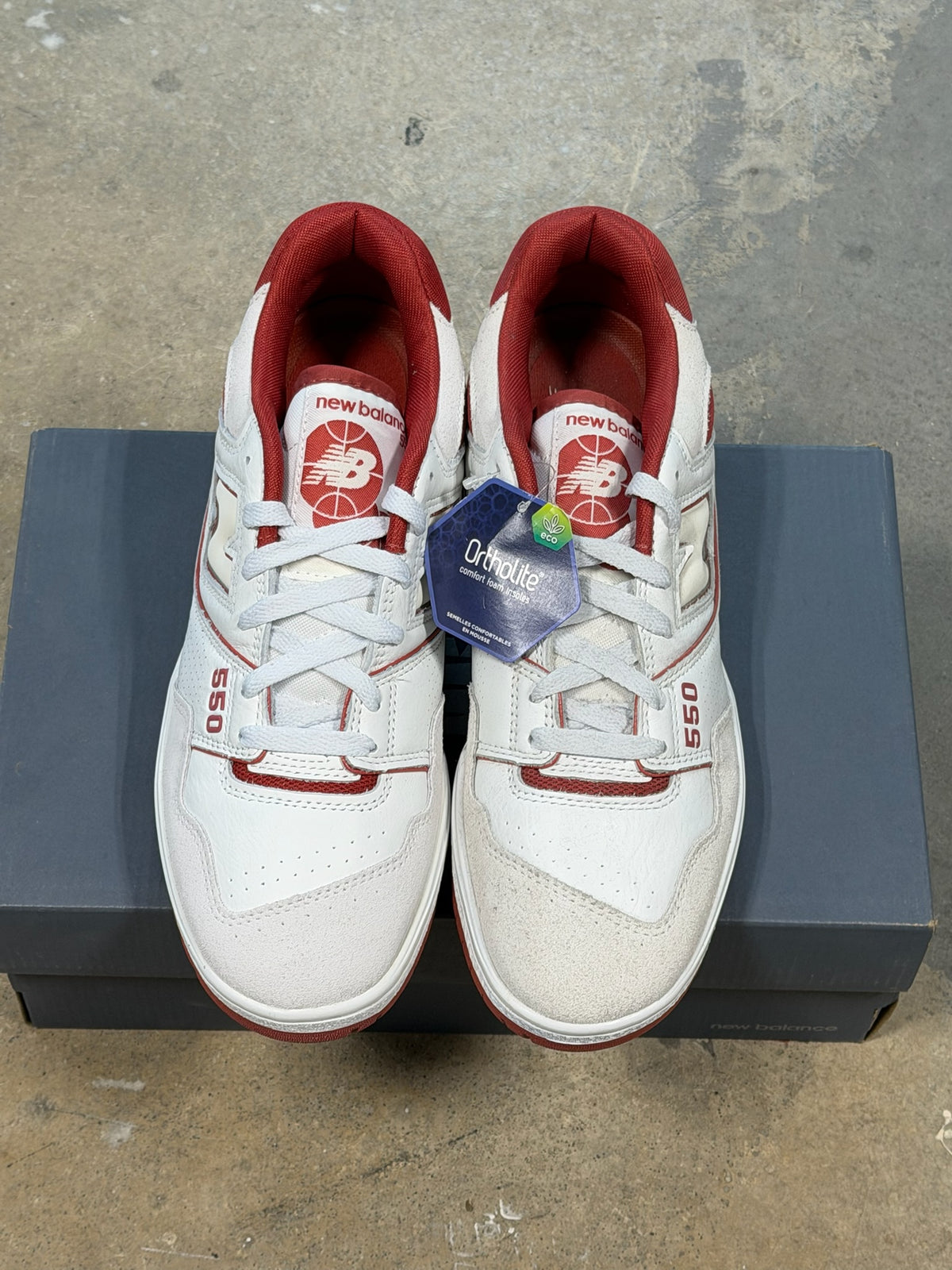 (9.5) New Balance 550 White Red