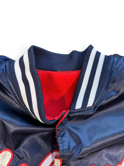 (XL) Vintage Atlanta Braves Fleece Lined Satin Bomber Jacket