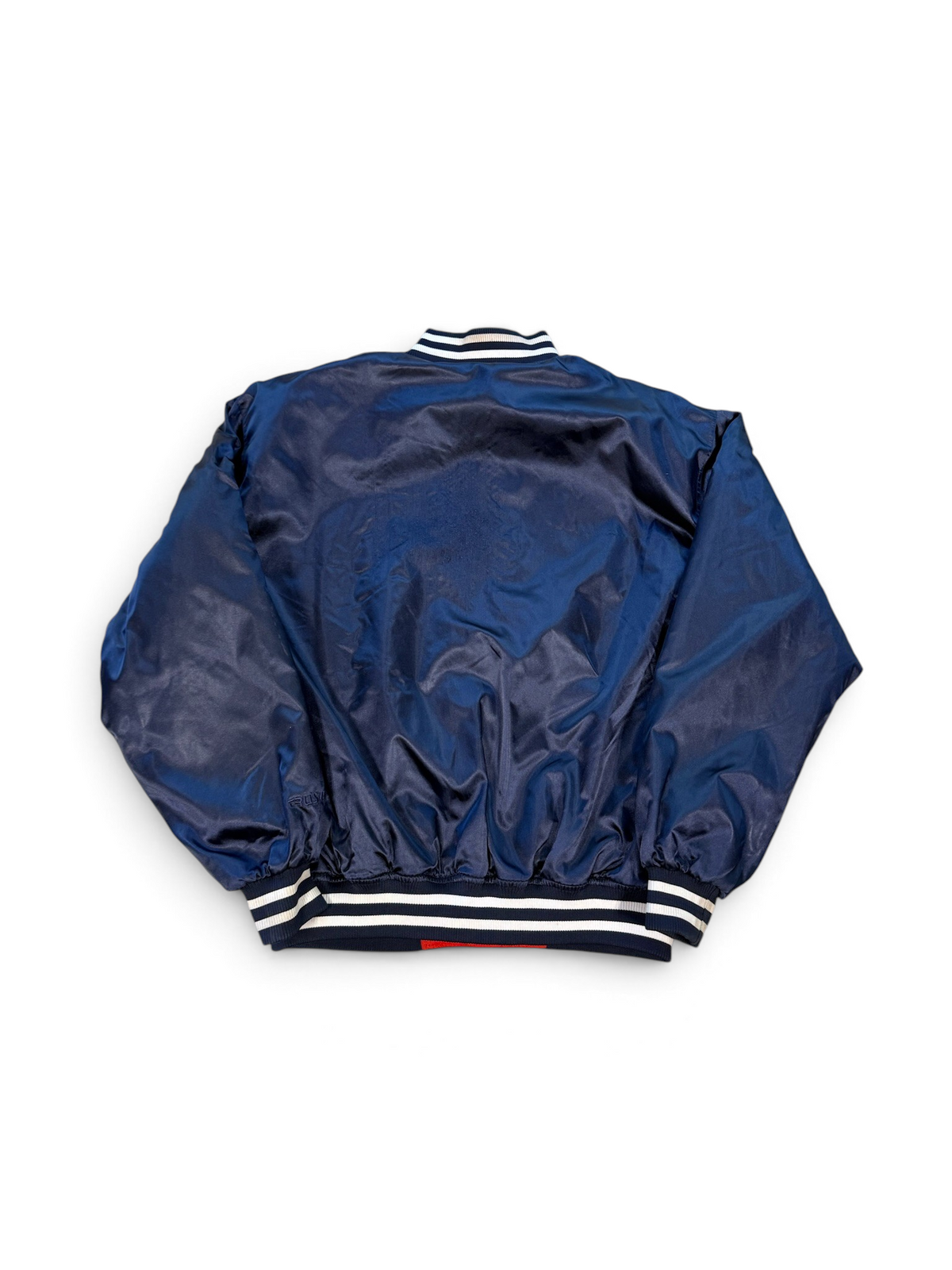 (XL) Vintage Atlanta Braves Fleece Lined Satin Bomber Jacket