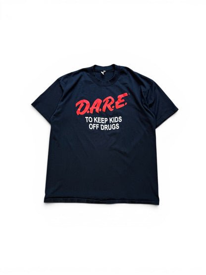 (XL) Vintage 90s D.A.R.E. Faded Black T-Shirt