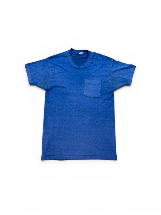 (XL) Vintage 90s Thrashed Blue Pocket Tee