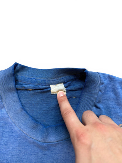 (XL) Vintage 90s Thrashed Blue Pocket Tee