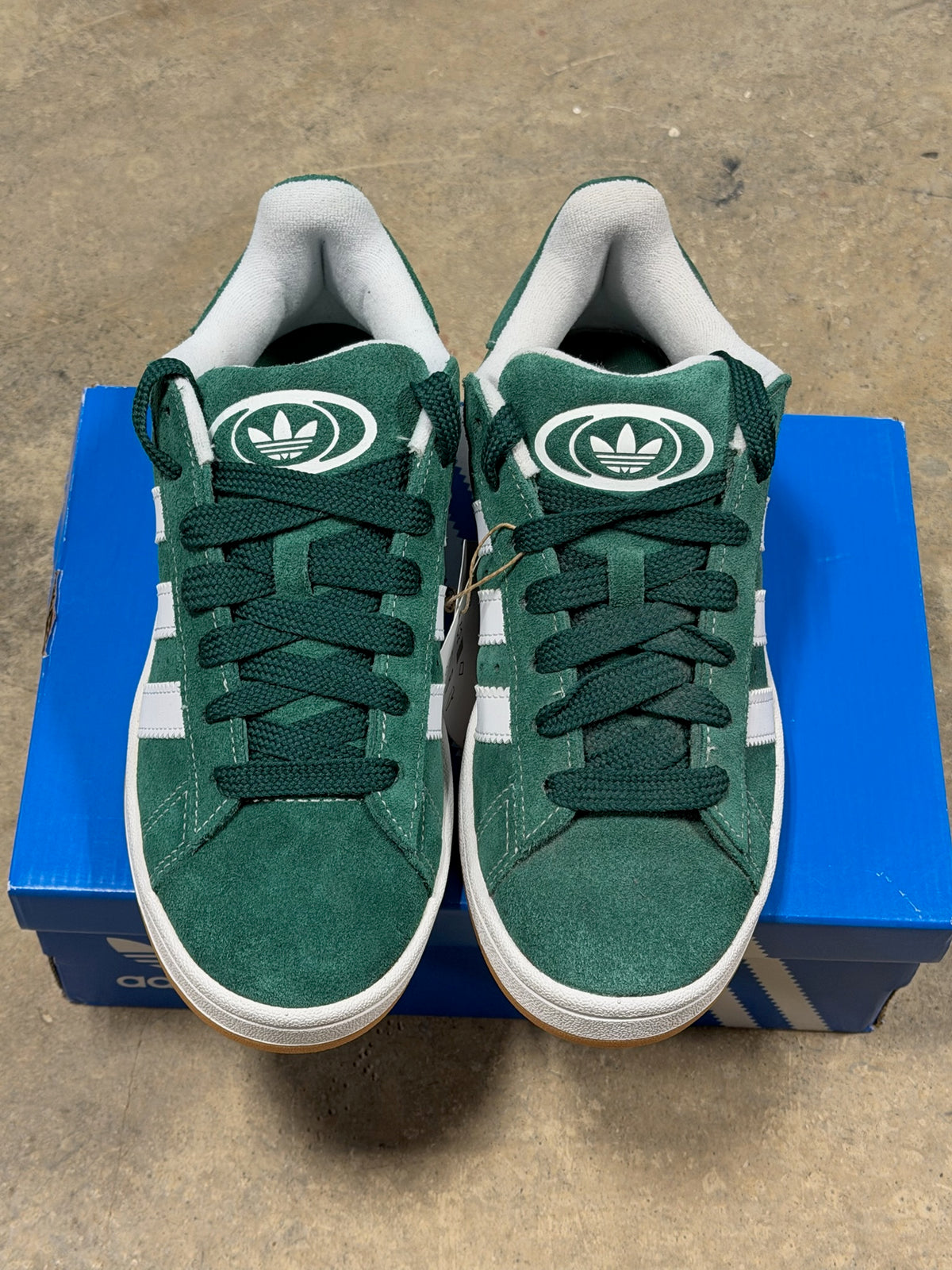 (5.5Y) Adidas Campus Dark Green White