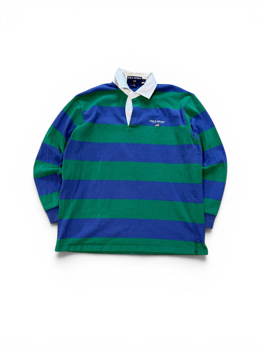 (L) Vintage 00s Ralph Lauren Stripped Rugby Shirt