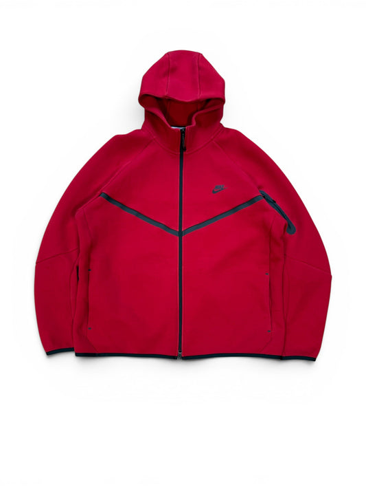 (XXL) Nike Tech Fleece Full-Zip Sweatshirt Red
