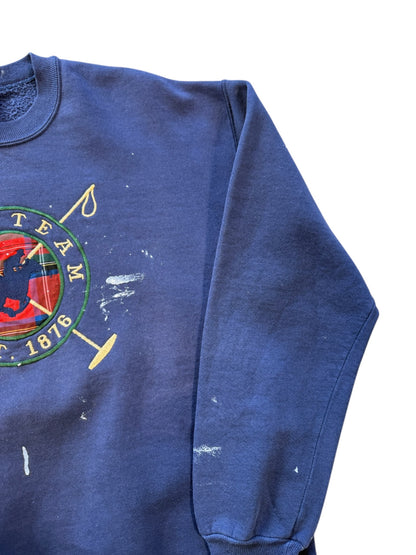 (L) 00s Polo Team Paint Splatter Crewneck Navy