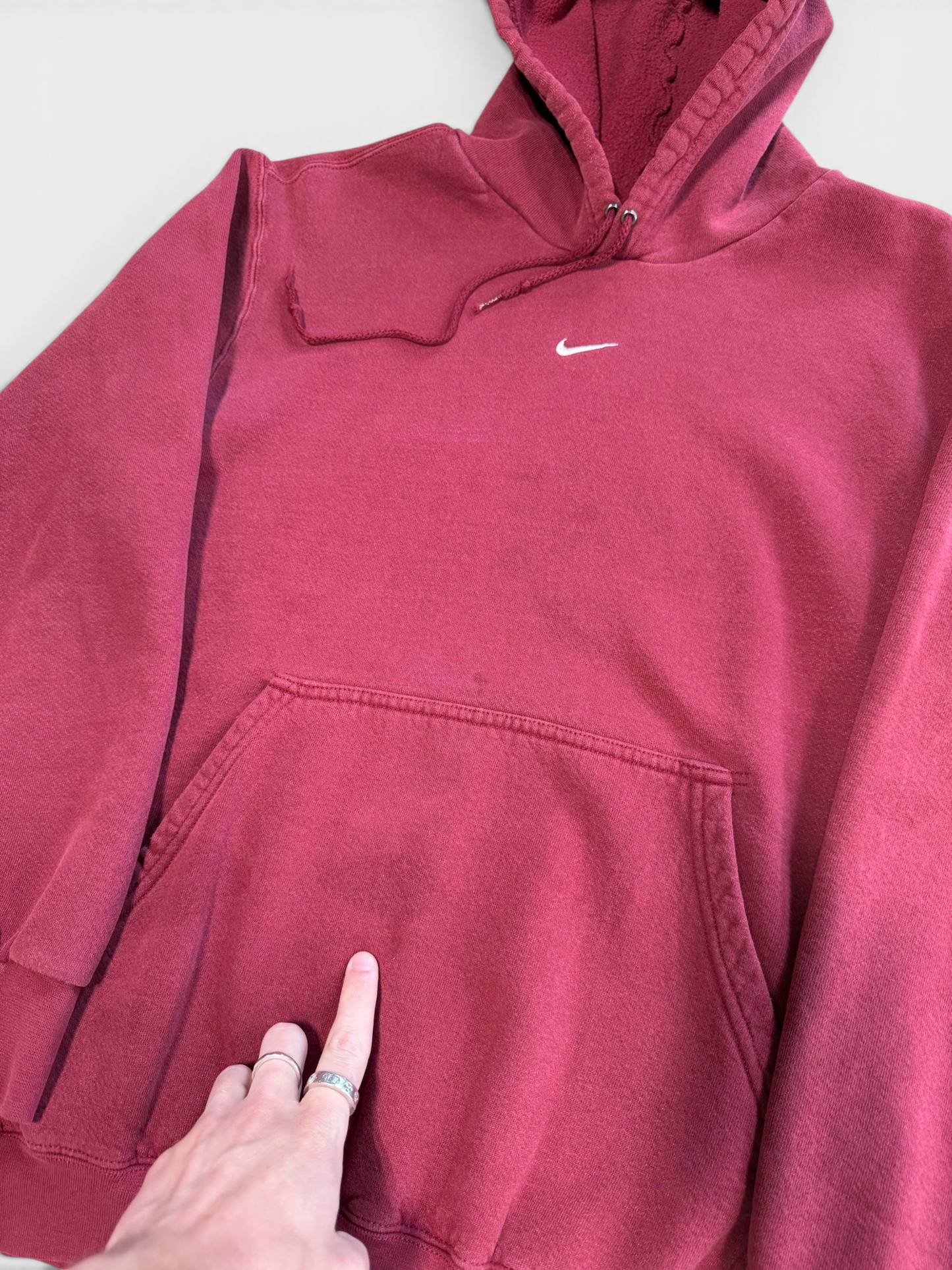 (M) Vintage 00s Nike Middle Swoosh Burgundy Hoodie