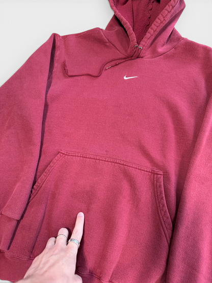 (M) Vintage 00s Nike Middle Swoosh Burgundy Hoodie
