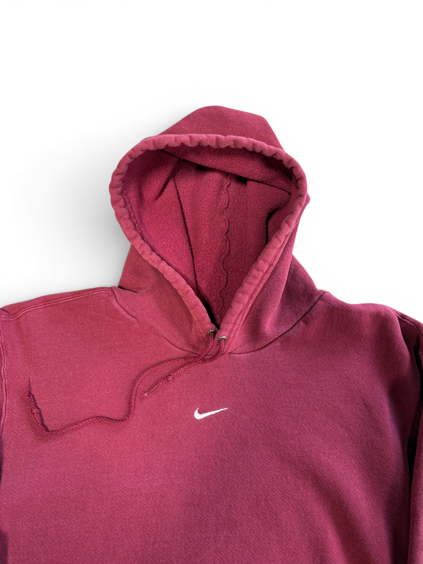 (M) Vintage 00s Nike Middle Swoosh Burgundy Hoodie
