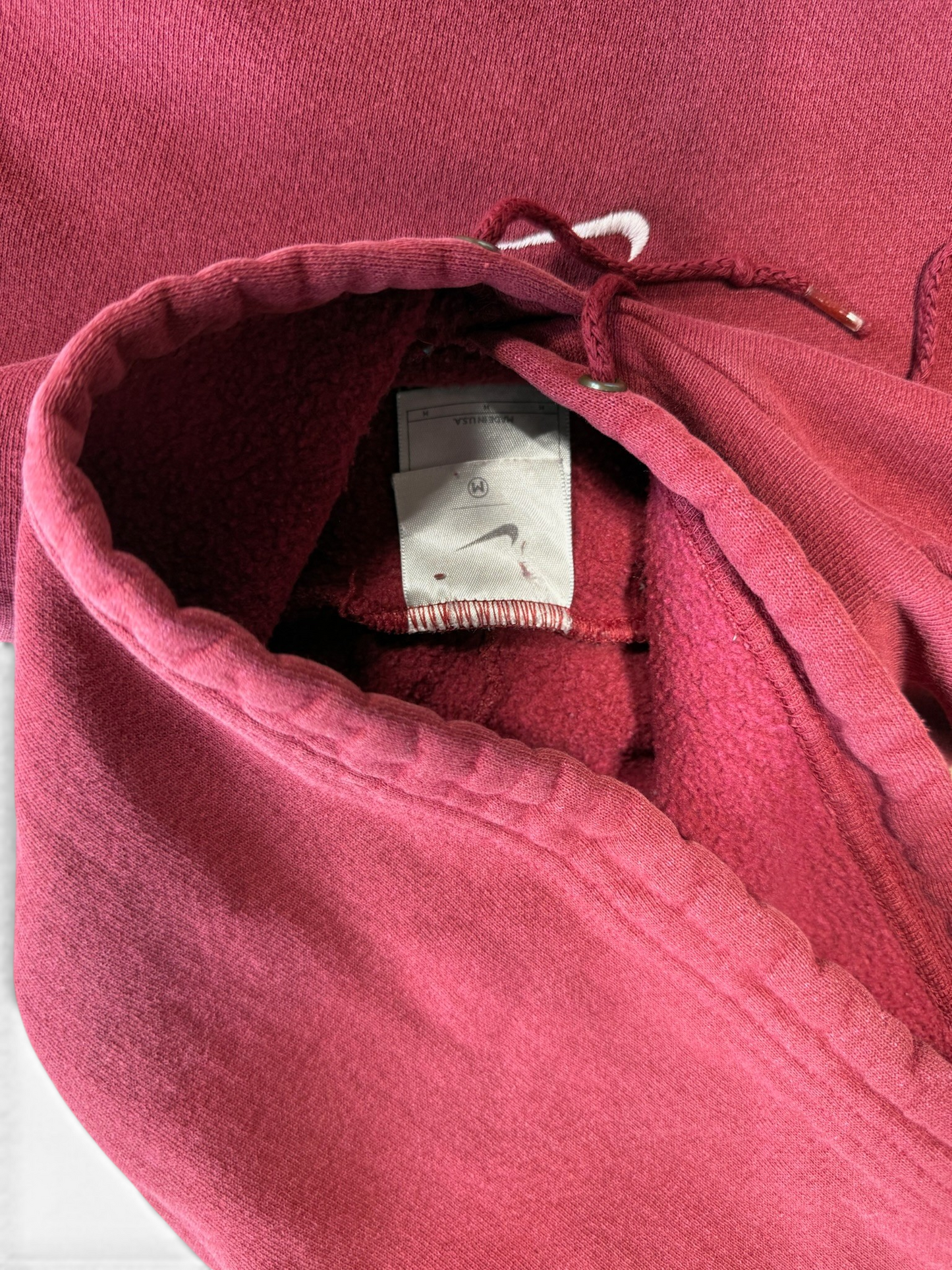 (M) Vintage 00s Nike Middle Swoosh Burgundy Hoodie