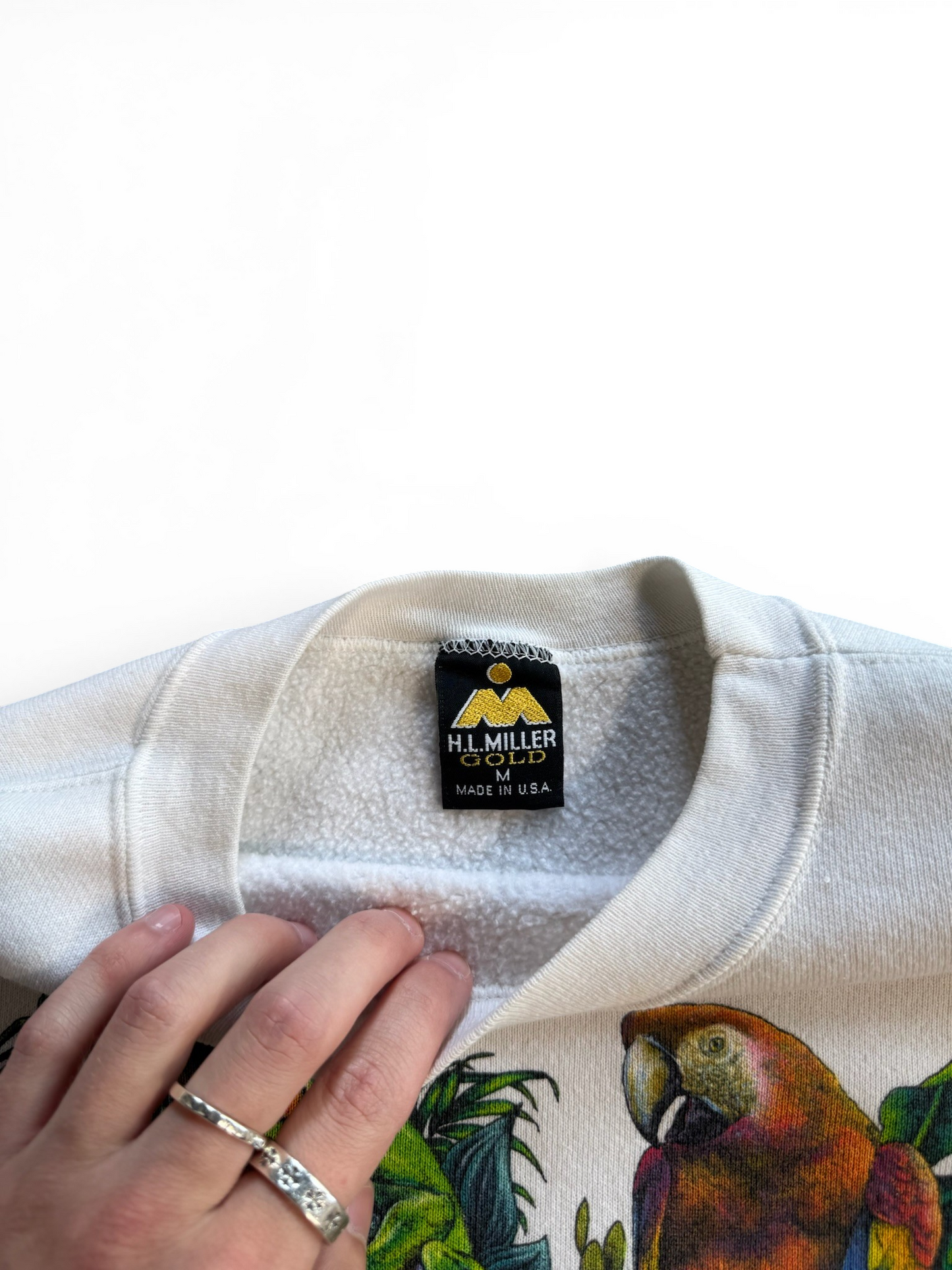 (M) 90s Bronx Zoo Animals White Crewneck