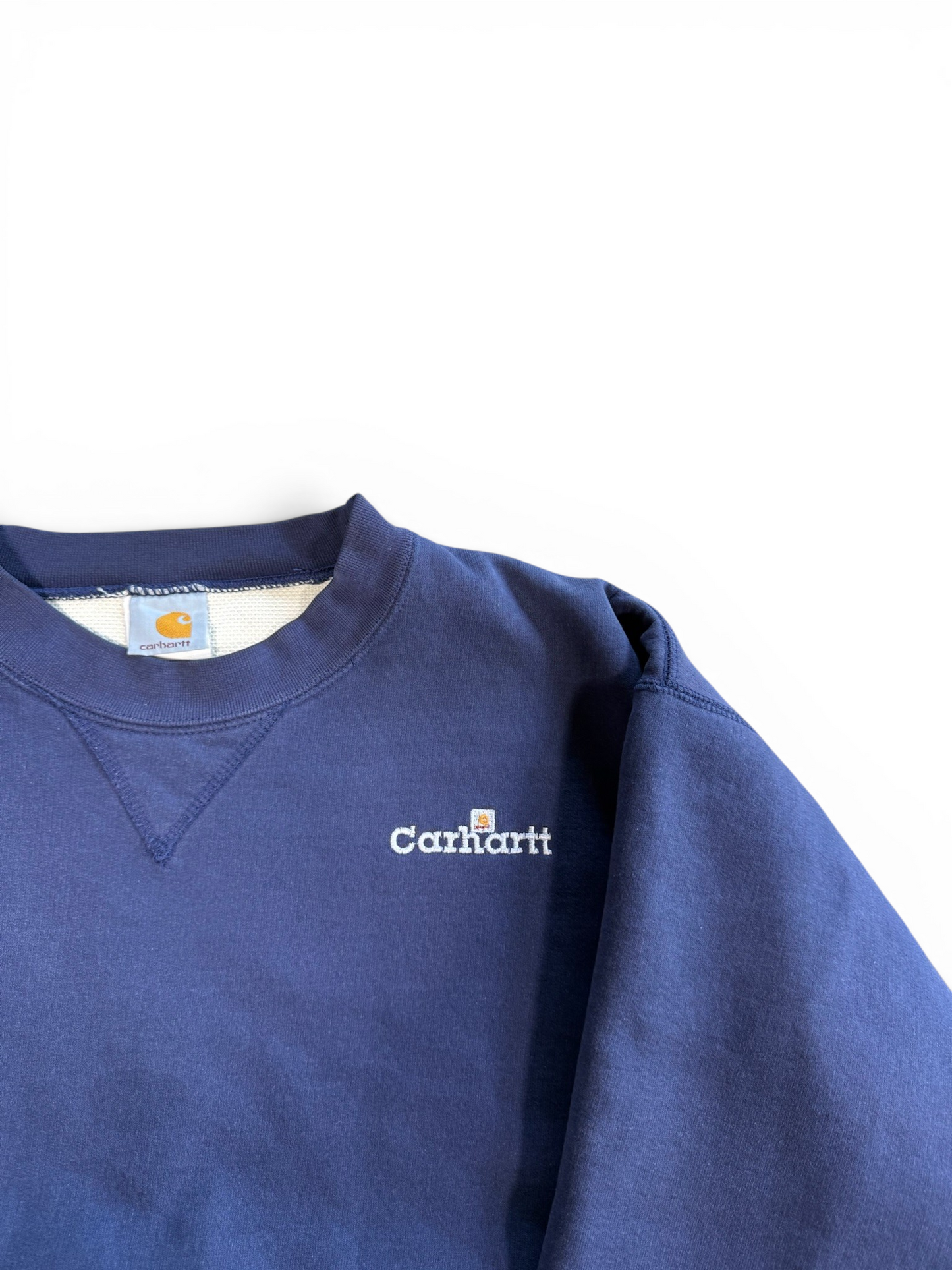 (L) 90s Carhartt Faded Navy Lined Crewneck