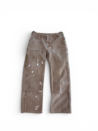 (28x26") Vintage Carhartt Painters Tan Double Knees