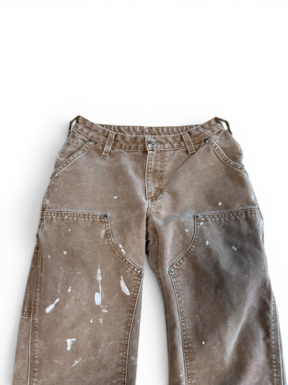 (28x26") Vintage Carhartt Painters Tan Double Knees