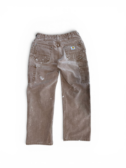 (28x26") Vintage Carhartt Painters Tan Double Knees