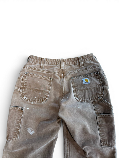(28x26") Vintage Carhartt Painters Tan Double Knees