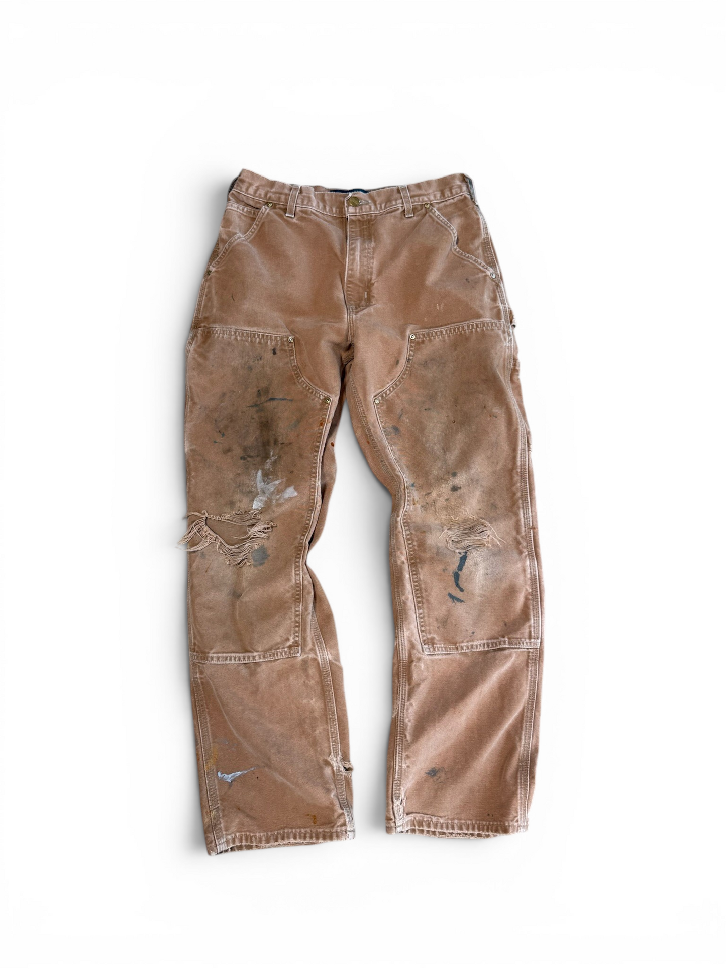 (32x32) Carhartt Tan Thrashed Double Knees