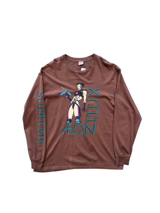 (XL) Supreme x Aeon Flux Brown Long Sleeve Shirt